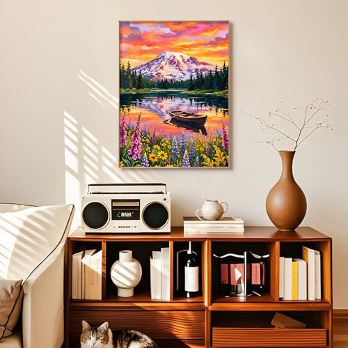 Diamond Art Kits for Adults, Sunset Diamond Painting Kit, 12 x 16 Inch