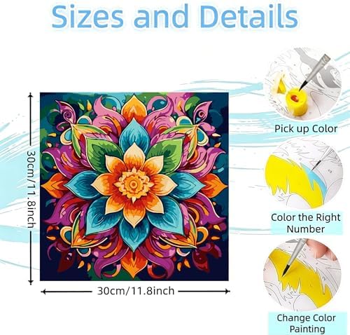 EIBEILI Mandala Paint by Numbers Kit for Adults,DIY Wall Decor