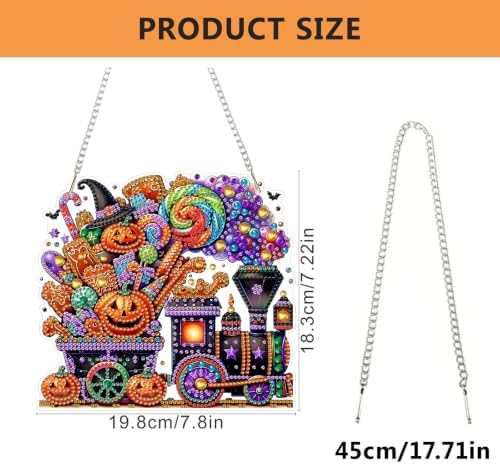 AIBOERL Diamond Art Kits for Adults, Halloween Acrylic Hanging Suncatcher