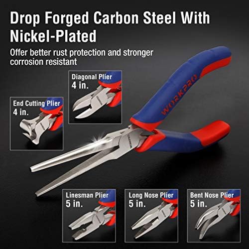 WORKPRO 6-piece Mini Pliers Set with Pouch