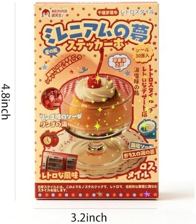 Cute Japanese Sticker Book for Adults – 30 Sheets Aesthetic Vintage Stickerbook for Journaling, Scrapbooking & DIY Crafts, Girlhood Scrapbook Sticker Book, Sticker Books for Journaling