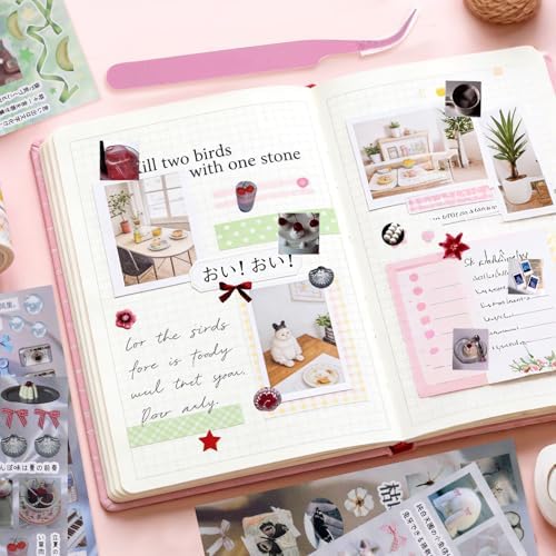 30 Sheets Japanese Sticker Book Vintage Aesthetic Scrapbook Journal Stickers Cute Korean Stickers for Journaling Scrapbooking Supplies Kawaii Sticker for Kids Adult DIYCosmtic Books P