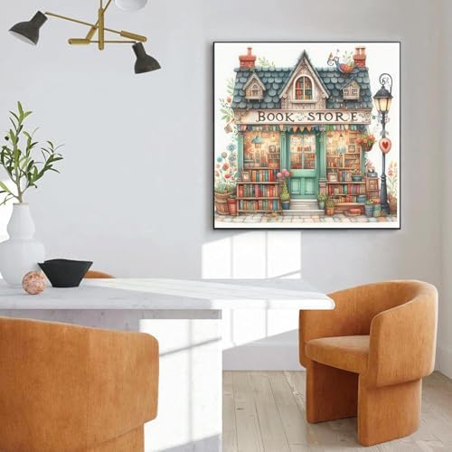 EIBEILI Diamond Art Kits for Adults-Book Store Diamond Painting Wall Art