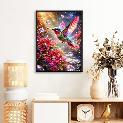 Hummingbird Diamond Art Kits for Adults Beginners 12x16 in, DIY Craft Gift