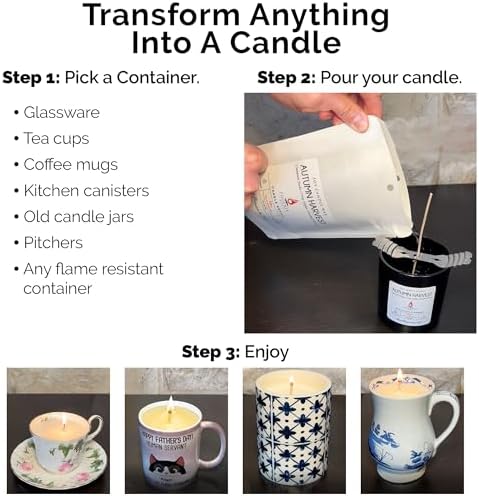 Phoenix Wick Candle Making Kit – Transform Anything Into A Candle – Candle Making Kit with Wick + 14oz Wax (Pine Tree & Balsam Scent)