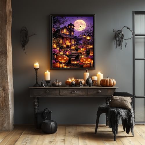 WULINHUAFA Paint by Numbers Adults Beginner Castle 16x20 Inch | Adult Paint by Number Kits Halloween, DIY Acrylic Oil Easy Painting by Numbers for Gifts Home Wall Decor Without Frame
