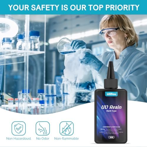 UV Resin 200g Bulk No Odor Upgrade Clear UV Epoxy Resin Kit Hard Fast Cure Jewelry Making Handmade DIY Craft Decoration Coating | Upgraded Formula for Jewelry Making, Handmade Decoration DIY Craft Coating, Cures Fast Under UV Lamp