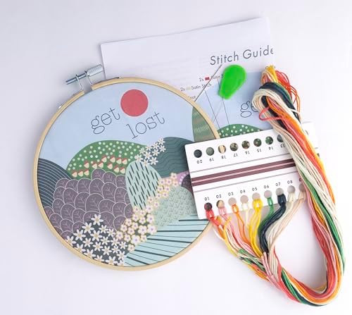 FUNATIC Get Lost Funny Nature Themed Embroidery Kit for Adults Teens