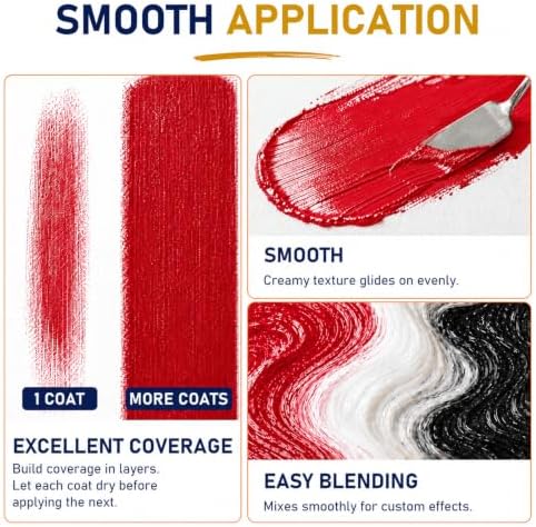 GOTIDEAL Red Acrylic Paint, Scarlet Red Large Paint (500ml/16.9oz)