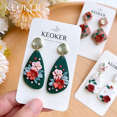 Keoker Organic Clay Cutters, Polymer Clay Cutters for Earrings Making, Clay Earrings Cutters (B)