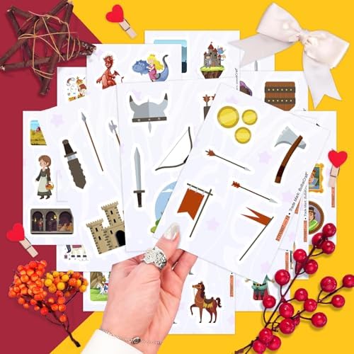 100Pcs Medieval Stickers for Water Bottle and Laptop - Medieval Party Supplies & Decorations, Waterproof Vinyl Decals, Knights and Dragons Stickers, Gifts for Women & Men