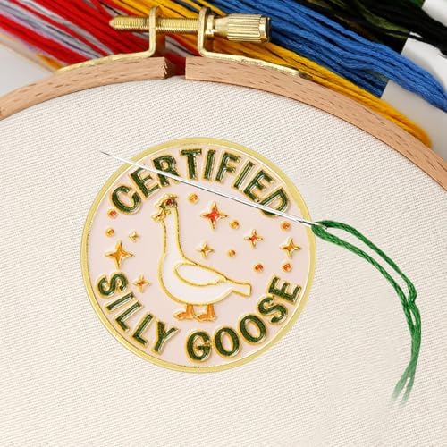 WUSUTE Funny Needle Minder, Certified Silly Goose Needle Minder Magnet for Cross Stitch, Embroidery Sewing Needlepoint Accessories for Crafter