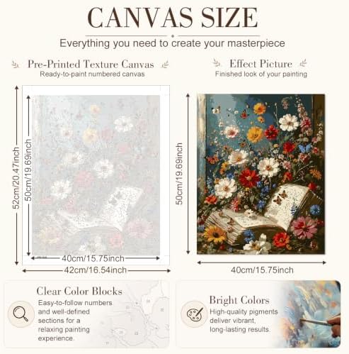 TELMOXA Books Paint by Numbers Kit for Adults, 16x20 in