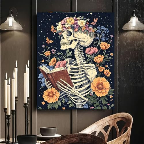 Arttoplus Halloween Paint by Numbers Kit for Adults Beginner 16x20in, Skull