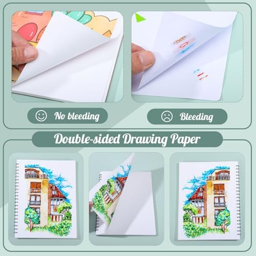 9 × 12 in Marker Paper Pad, 50 Sheets, Spiral Bound, 120gsm | Bleed-Resistant Acid-Free Paper, Smooth for Alcohol Markers, Pencils & Acrylics, Easy-Tear Pages, Lays Flat for Drawing