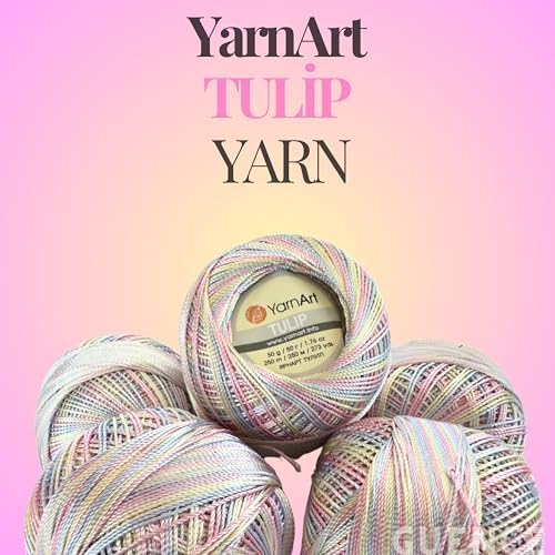 YanrArt Tulip%100 Microfiber Silky Yarn - Suitable for Summer Clothes and Home Accessories Curtains, Runners, Tablecloths - S. Fine(1) Weight Yarn - 1.70 Oz, 273 Yds (448)