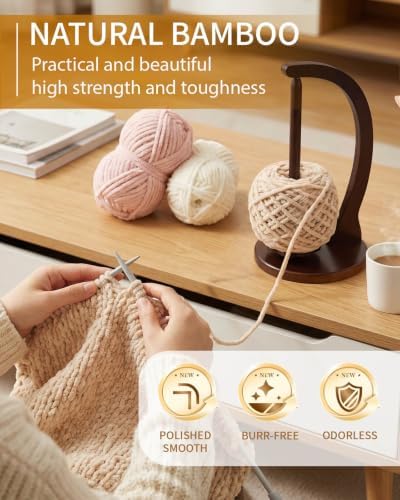 SPEENSUN Magnetic Yarn Holder for Crocheting, Large, Black Finish