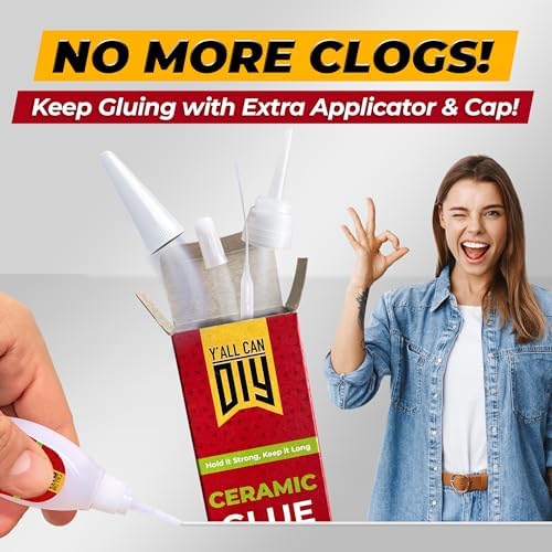 Y’allCanDiy Ceramic Glue Repair for Pottery, Porcelain, Super Glue 2 Pack