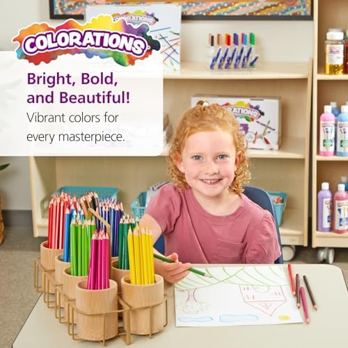 Colorations Color Pencils, Set of 240, Pre-Sharpened, 12 Colors, Thick Core