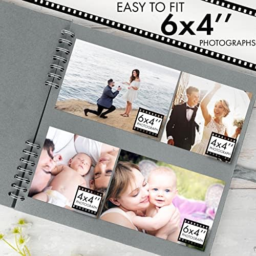 Bstorify Square Scrapbook Photo Albums 80 Pages (11 x 11 Inch) Grey | Hardcover with Thick 200 GSM Kraft Paper, Ideal for Your Scrapbooking Albums, Art & Craft Projects (Grey, 11 x 11 Inch)