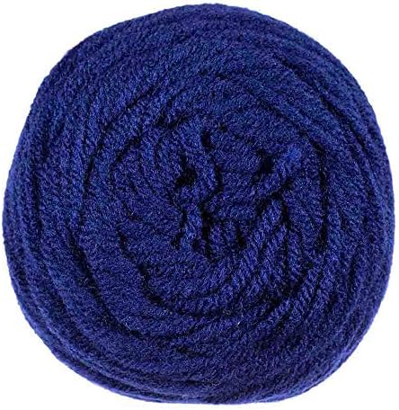 Craft County Size 4 (Medium) 100% Acrylic Fiber Yarn – Variety of Color and Pattern Options – for Crochet, Knitting, and Weaving (Soft Navy)