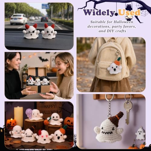 Pnytty 12Pcs Ghost Family Crochet Kit for Beginners, Crochet Starters Kits