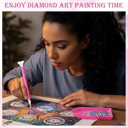 Affrolling 90 Pcs Diamond Art Tools, Drill Pens Trays Glue Clay