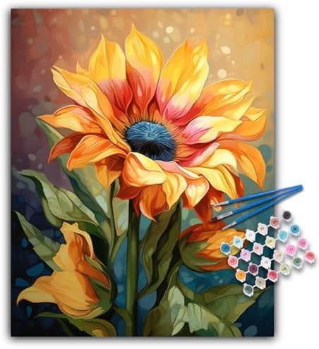Paint by Numbers Kit for Adults, Sunflower DIY Acrylic Canvas Painting Set