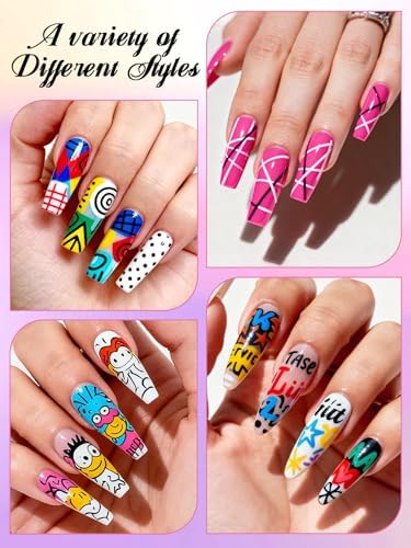 Kalolary 12 Color Nail Art Pens Set Nail Art Markers