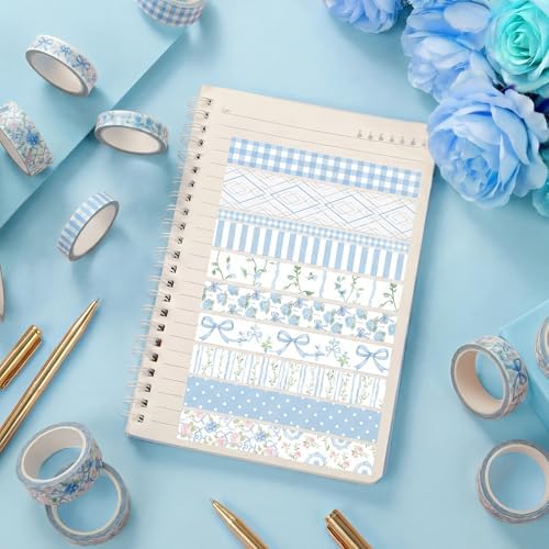 Colarr 21 Rolls Watercolor Floral Washi Tape Set 6 Yard Spring Flower Decorative Masking Tape for Craft DIY Arts Scrapbook Journaling Supplies Gift Wrapping, 3 Sizes