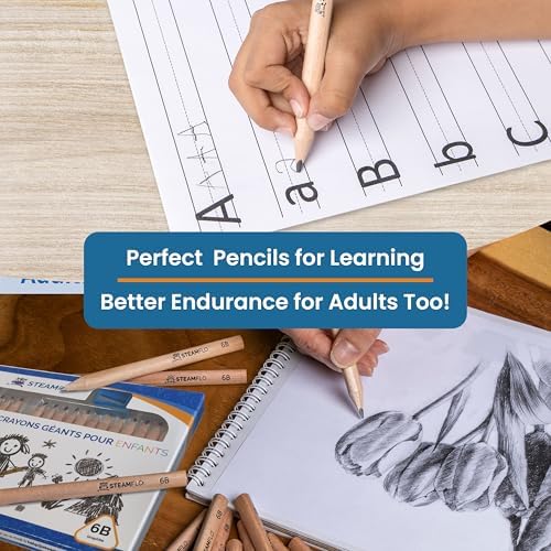 Learning Pencils for Toddlers 2-4 Years – Our Kids Pencils for Beginners Toddlers and Preschoolers with Jumbo Triangle Shape are Specially Designed Triangle (24 Pack + Sharpener)