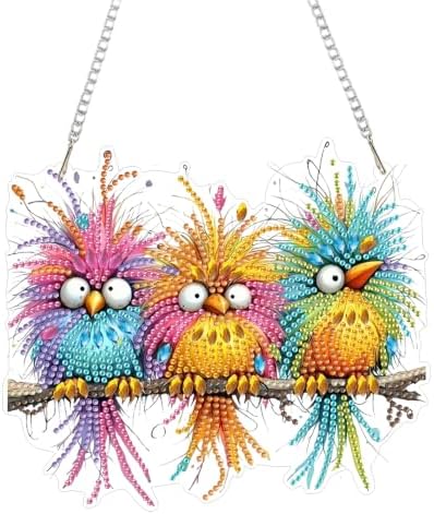 AIBOERL Bird Diamond Art Kits for Adults, Acrylic Hanging Suncatcher