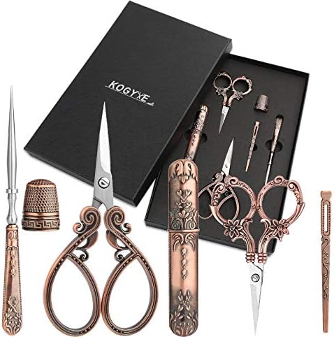 Kogyxe Embroidery Scissors Kits Include 2 Pairs Vintage Scissors