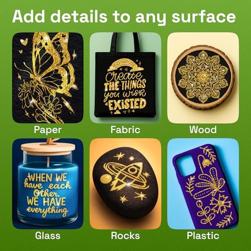 ARTISTRO Glitter Gold Acrylic Paint Markers - 0.7mm Extra Fine-Tip - 2 Set
