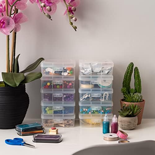 IRIS USA Clear Cases |Made in USA| Plastic Box Organizers (18-Pack)- Small