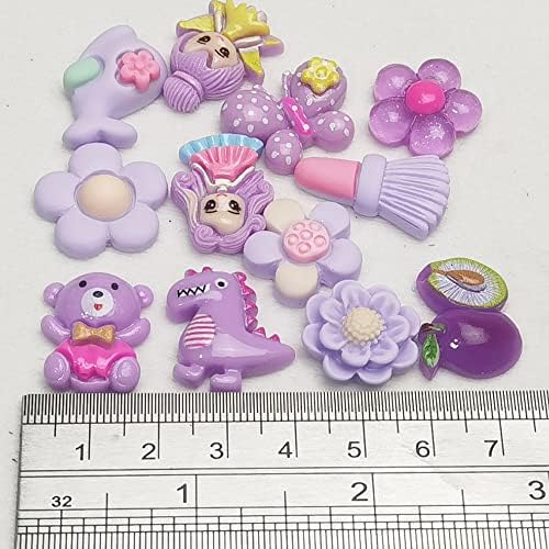 LibiIine 100pcs Mix Lots Purple Flatback Resin Buttons Flat Back Scrapbooking Resin Flatback Craft (Purple)