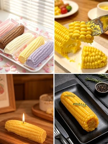 Large Corn Silicone Mold, 3D Corn Shaped Candle Molds for Chocolate, Resin, Soap | Cute Bread Fondant Molds for Baking Baby Shower & Birthday Party DIY Crafts‌ (Large Corn)