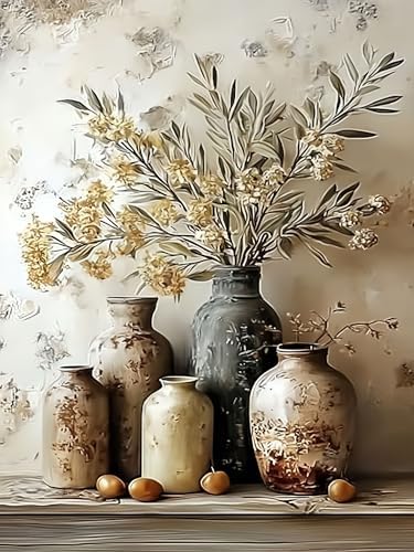 Flower Paint by Numbers Kit for Adults,Olive Blossom Adult Painting by Numbers for Beginner on Canvas,DIY Painting Kits for Home Wall Decor,Gifts (Flower6)