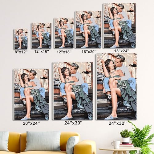 CUSTOM STEWARD Custom Paint by Numbers Kit, DIY Personalized Canvas Painting Set with Acrylic Paints, 3 Brushes, Numbered Canvas, Home Decor, Gifts for Girlfriend Boyfriend Couples Valentines