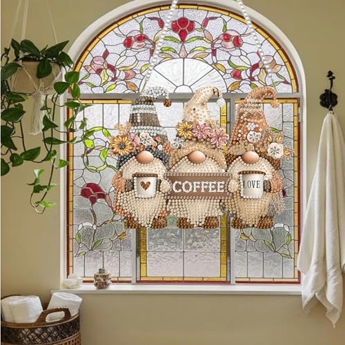 AIBOERL Diamond Art Kits for Adults, Gnome Acrylic Hanging Suncatcher