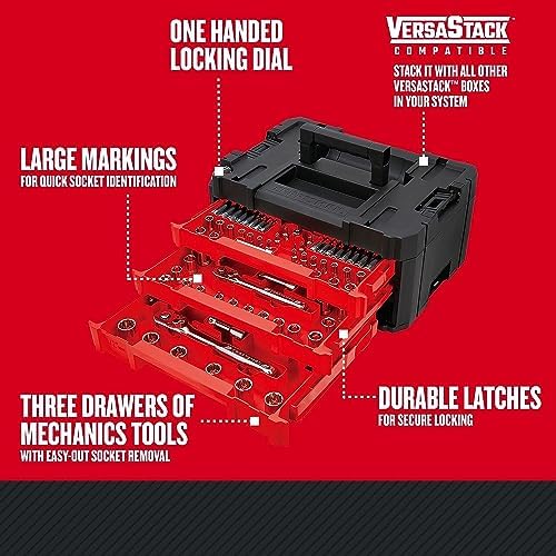 CRAFTSMAN Mechanics Tool Set, 230-Piece Hand Tool and Socket Set with 3-Drawer Tool Box (CMMT45305)