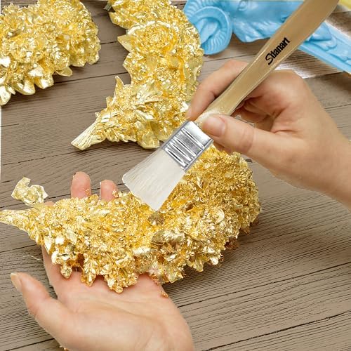 Sdanart Gilding Brush Set,7 PCS Professional Goat Hair Blend Mop Brush Set