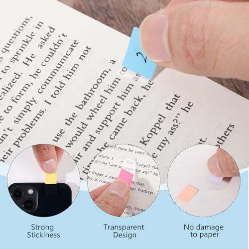480 Pcs Sticky Index Tabs, Colored Book Tabs for Notebooks, 0.5×1inch