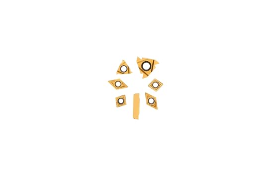 14 Pcs Turning Inserts for 3/8'' 10mm Turning Grooving Threading Boring Carbide Inserts Carbide Turning Tool