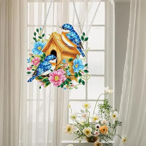 AIBOERL Diamond Art Kits for Adults, Bird Acrylic Hanging Suncatcher