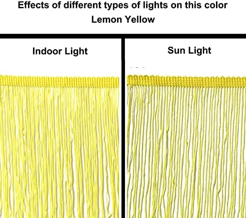 10 Yards of 4" Long Chainette Fringe Thread Yarn Tassel Trim Braid Fringe for Crafts Sewing and Decor-Lemon Yellow