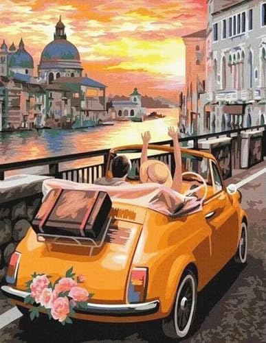 ZRIZQ Paint by Numbers Kit for Adults Beginner,City Cars,16x20