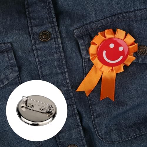 50 Pack Brooch Pins, 1 Inch Disk Pin, Blank Pins with Flat Trays for Crafts DIY Jewelry Making (Silver)
