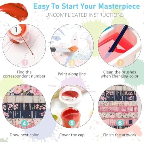 AIBOERL Paint by Numbers Kit for Adults Beginner,Flower Book, 12X16In