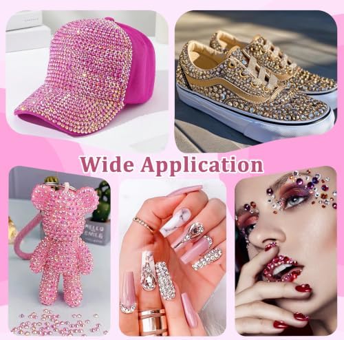 10000PCS White AB Rhinestones Bedazzling Gems 2/3/4/5/6MM Mix Sizes Resin Jelly Bedazzler Kit Flatback with Complete Tools for DIY, Nail, Art Craft for Girls Gift
